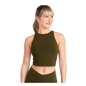 Old Navy, Light Support PowerChill Longline Sports Bra, Green Size Medium